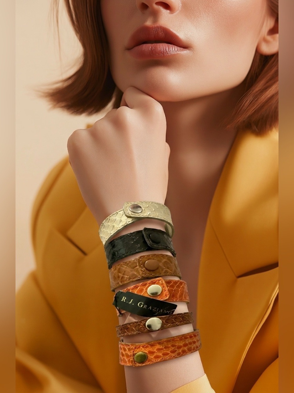 R.J. Graziano NWT Signed Leather Cuff Promo $25 or Free w/ $45 Purchase